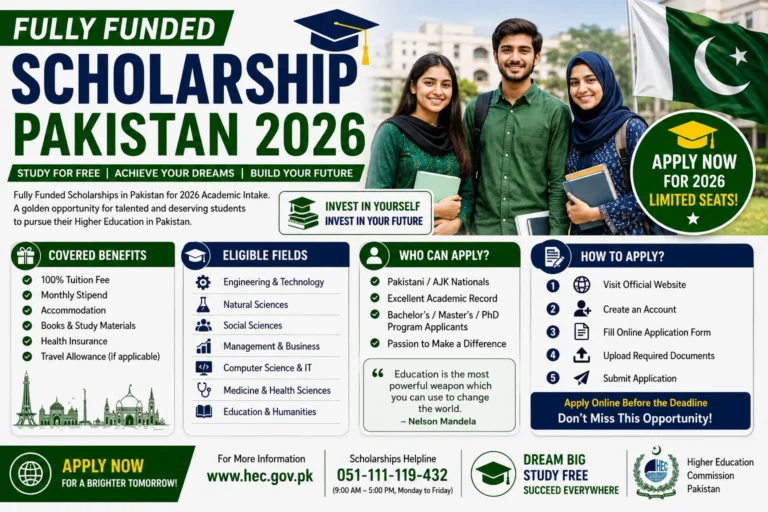 Fully Funded Scholarship Pakistan