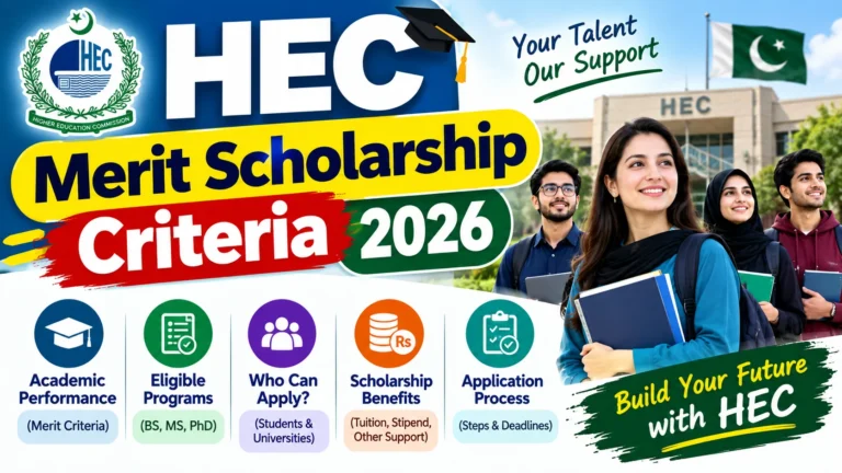 HEC Merit Scholarship Criteria