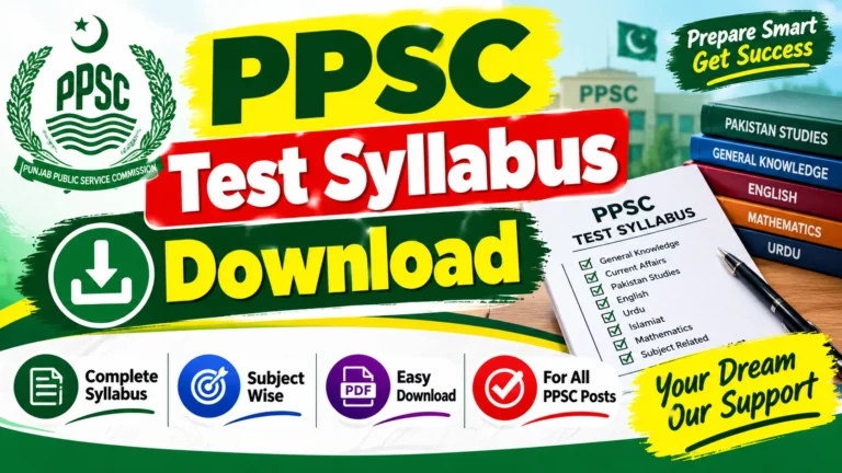 PPSC Test Syllabus Download
