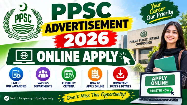 PPSC Advertisement 2026 Online Apply
